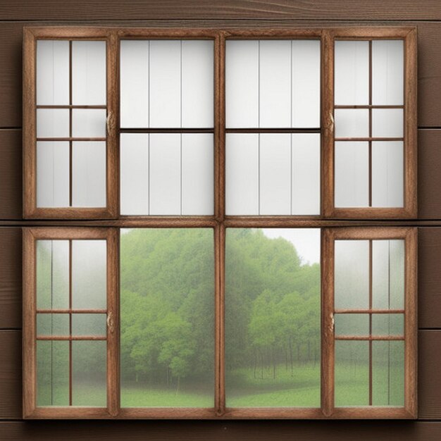 Collection of real vintage wooden house window frame sets