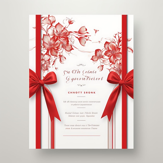 Collection Red Silk Knot Invitation Card Knot Shape Silk Fabric Materia illustration idea design