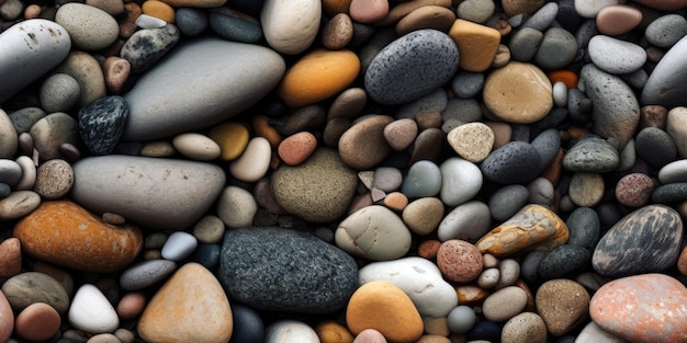 A collection of rocks on the beach