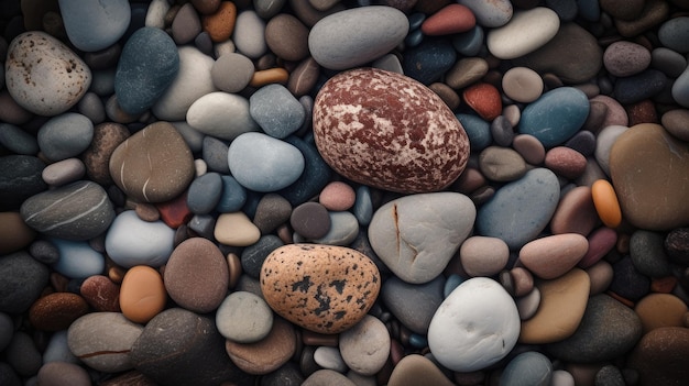 A collection of rocks on the beach