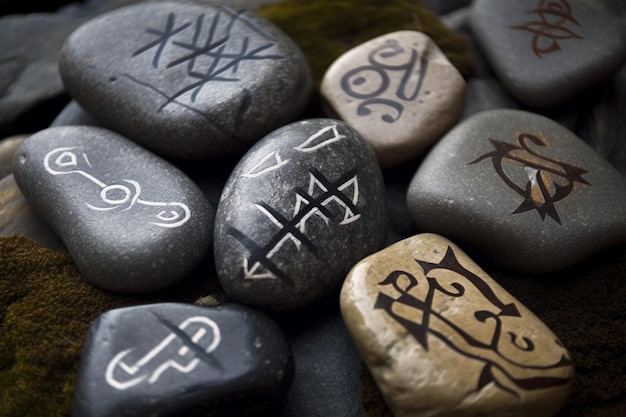 A collection of rocks with the words " i'm the one " on them