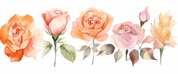 A collection of roses in pink and orange