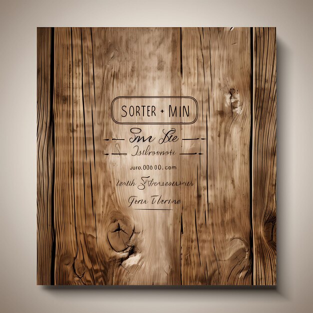 Foto collezione rustic woodgrain invito a nozze carte quadrata forma tessuta illustrazione idea design