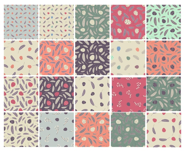 Photo a collection of seamless easter patterns seamless backgrounds with easter eggs