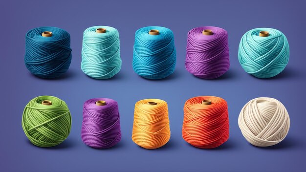 Collection set of acrylic yarn elements