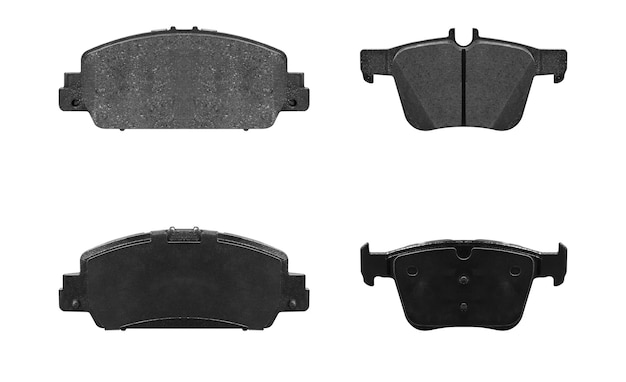 Collection set brake pads isolated on white background with clipping path