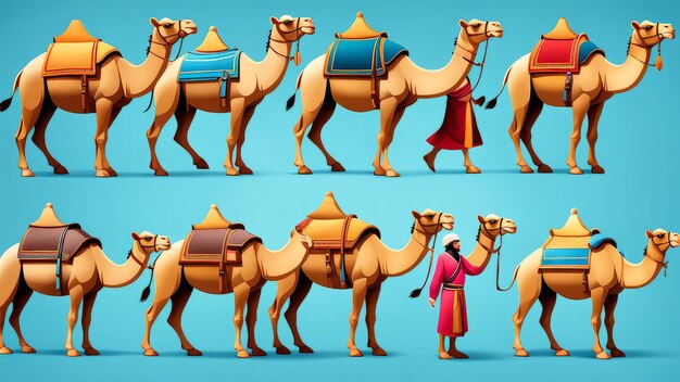 Photo collection set of camel elements