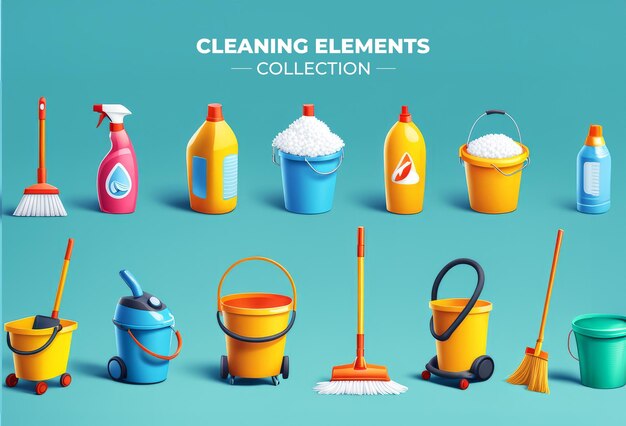 Collection set of cleaning elements