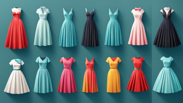 Collection set of dress elements