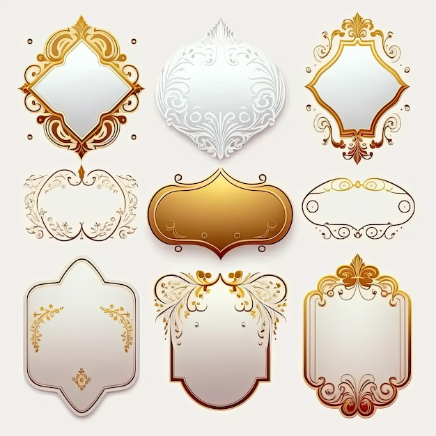 Collection set of label ornament vector illustration Made by AIArtificial intelligence