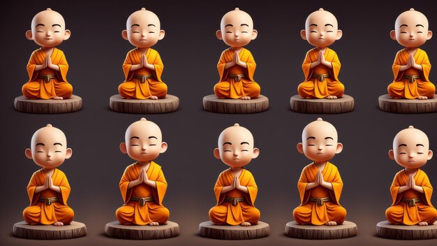 Photo collection set of monk elements