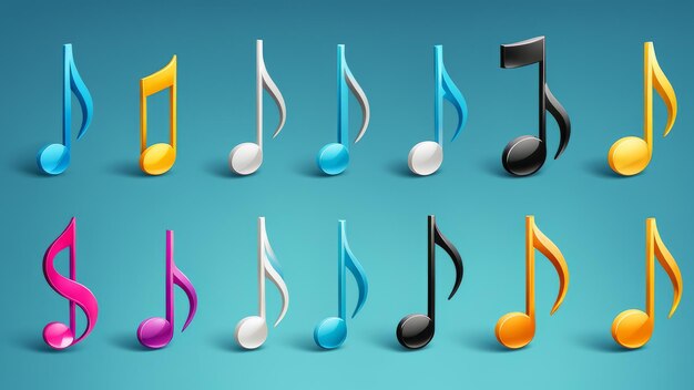 Photo collection set of music notes elements