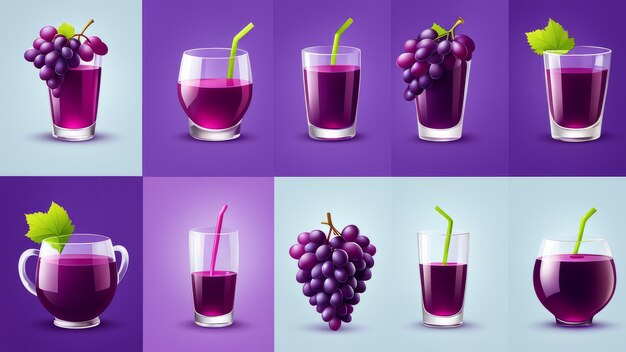 사진 grape juice 요소의 집합