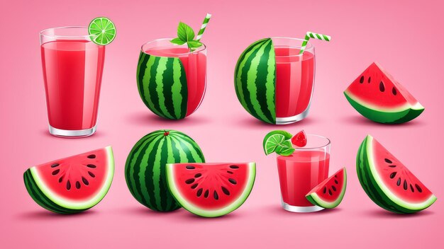 Фото Набор элементов watermelon juice