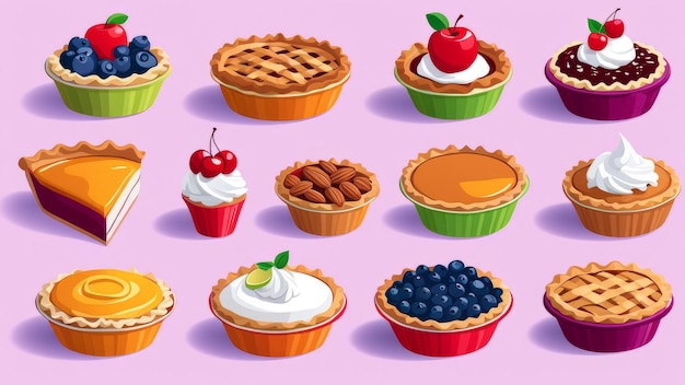 Collection set of Pies elements