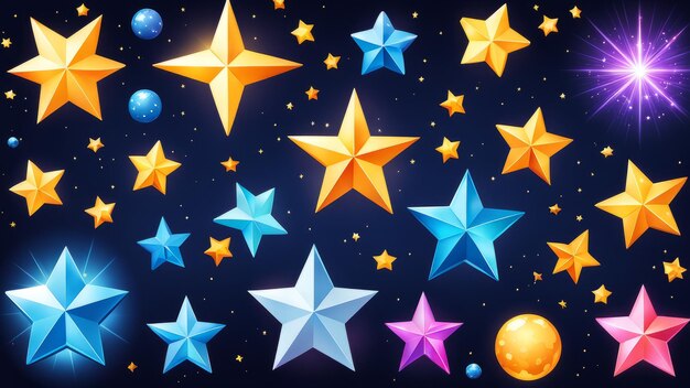 Collection set of Sparkling Stars elements