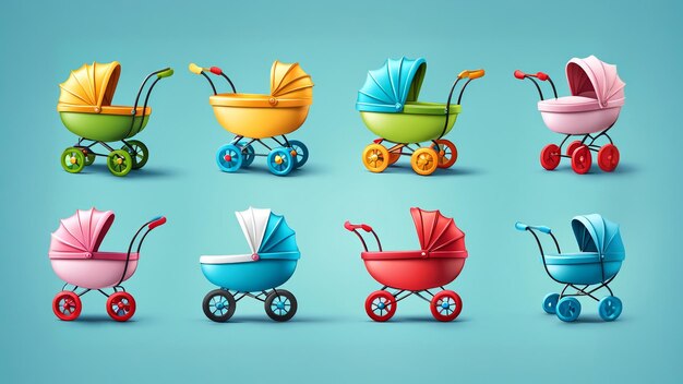 Collection set of stroller elements