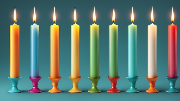 Photo collection set of taper candle elements