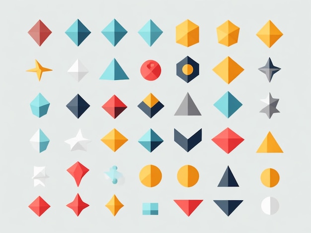 Photo collection of shape symbols minimalist illustration