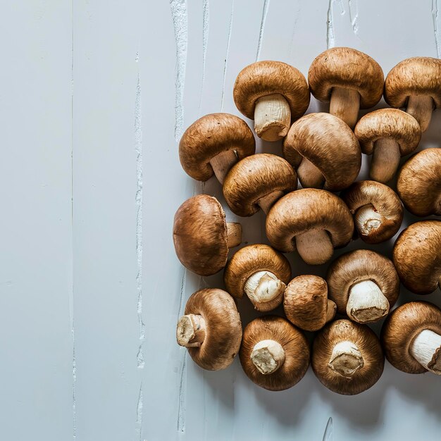 collection shiitake mushrooms isolated on white background