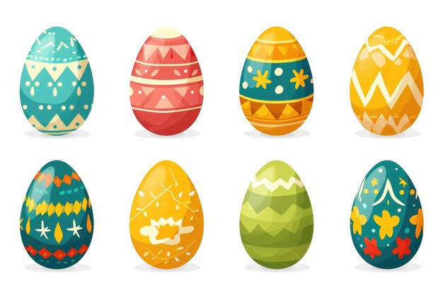 Photo collection of six different colored easter eggs perfect for easterthemed designs and decorations