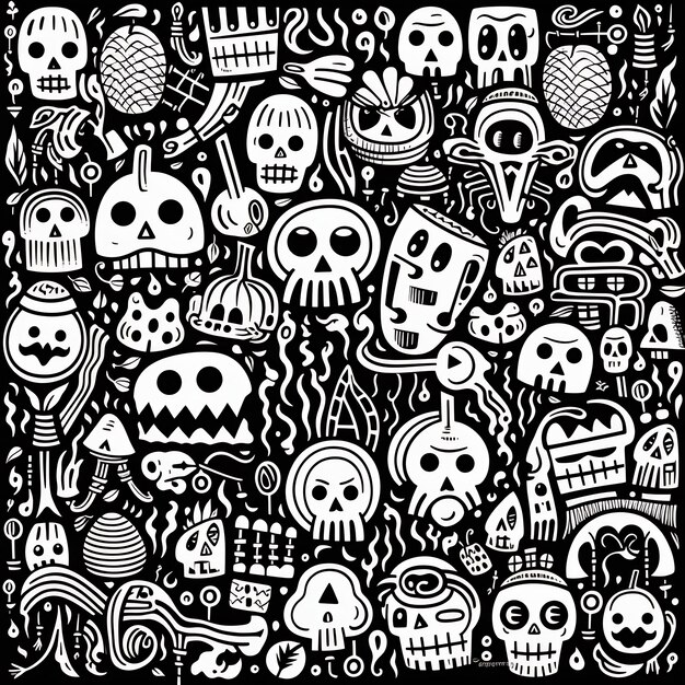 a collection of skulls and skulls.