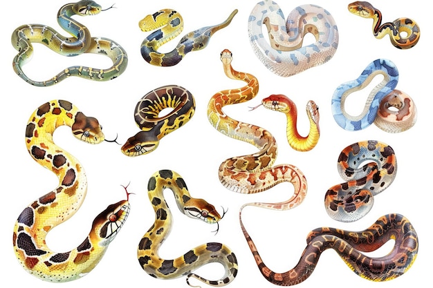 a collection of snakes including one of the most venomous snake