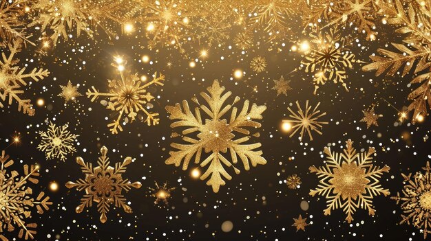 Photo a collection of snowflakes on a dark black background perfect for winterthemed designs or holiday projects