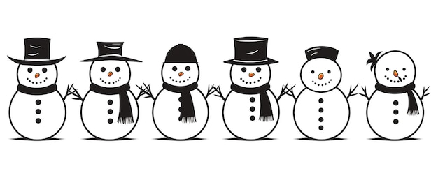 Коллекция снеговиков в зимней тематике Ресурс о зиме и рождестве Generative Ai
