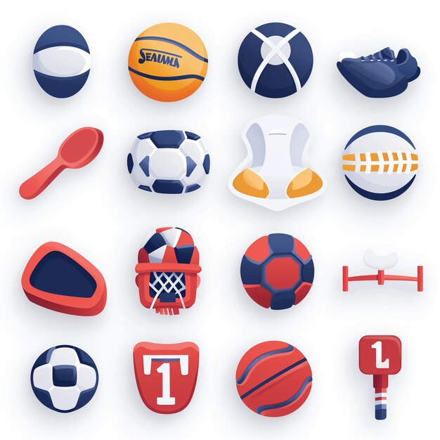 Photo a collection of soccer balls including one with the word  t  on the front