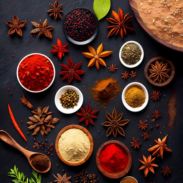 A collection of spices including one that says spice