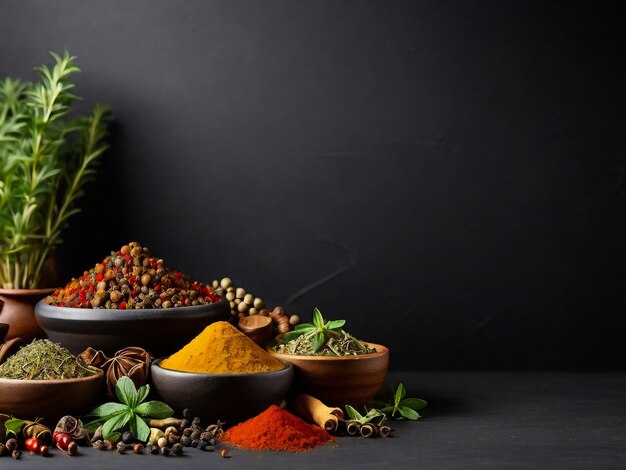 a collection of spices including spices and herbs