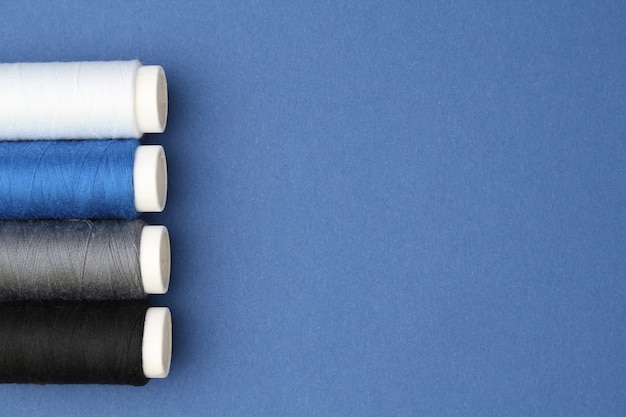 Collection of spools thread top view