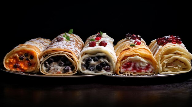 Photo collection of stuffed crepes