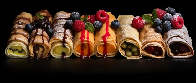 Photo collection of stuffed crepes