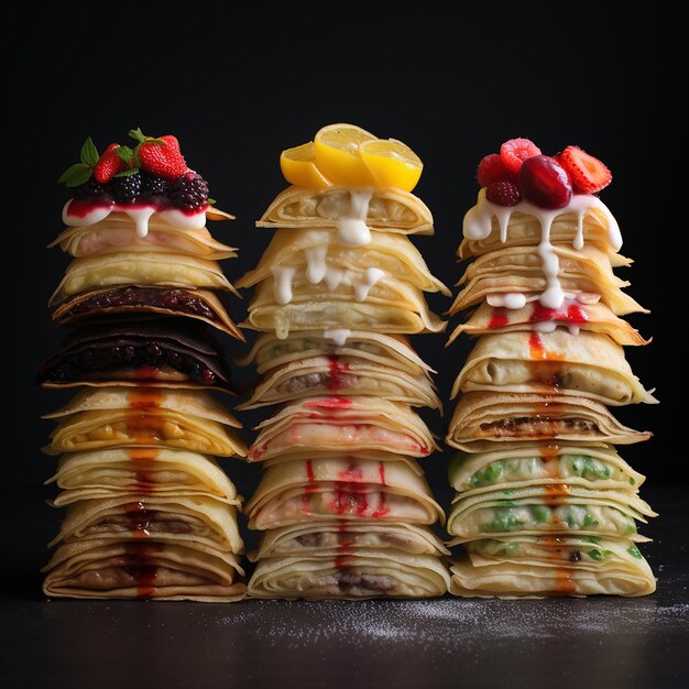 Photo collection of stuffed crepes