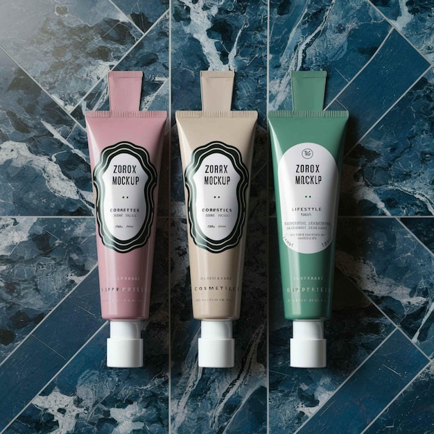 Photo a collection of three bottles of zigzag skin care products