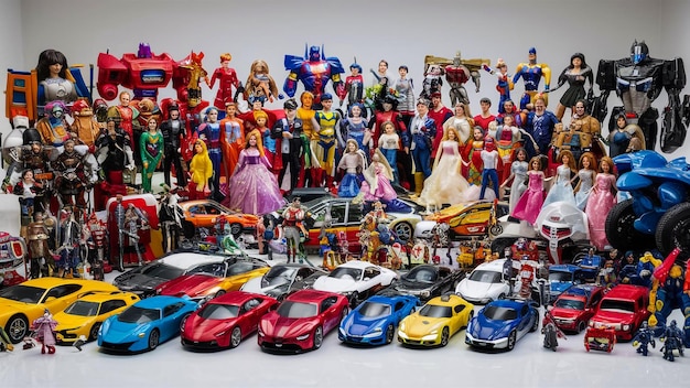 a collection of toy cars one of which is a toy car