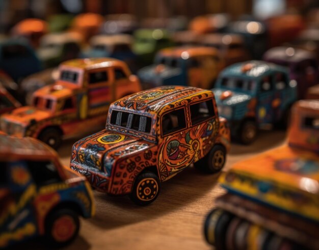 A collection of toy cars with the word toy on the front