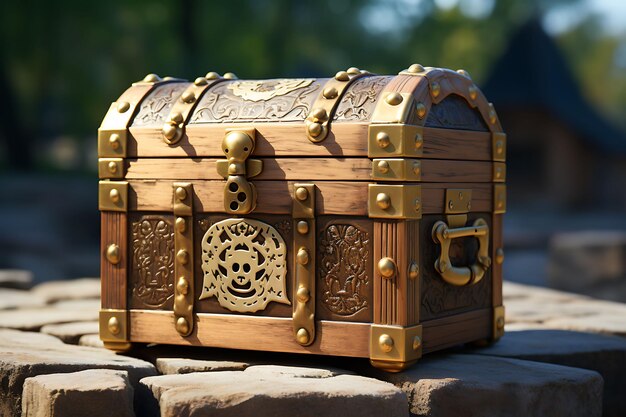 Photo collection of treasure chest shaped box pirate inspired design wooden pack creative design ideas