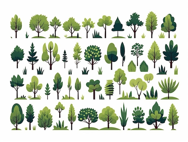 Collection of tree illustration