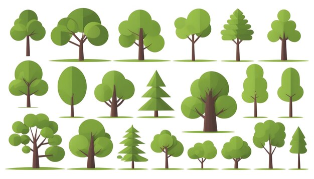 Photo a collection of trees and shrubs from different seasons