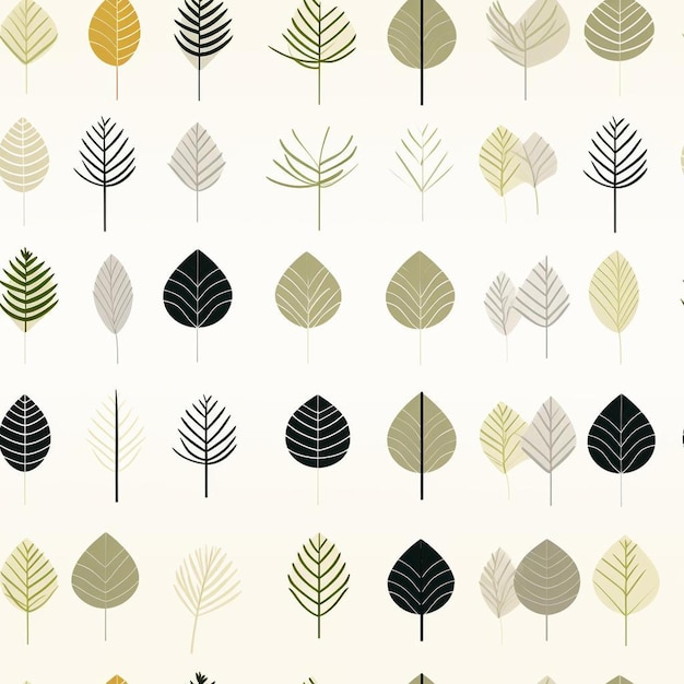 A collection of trees with leaves and leaves.