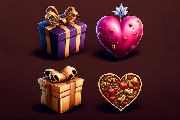 A collection of valentine's day gift boxes.