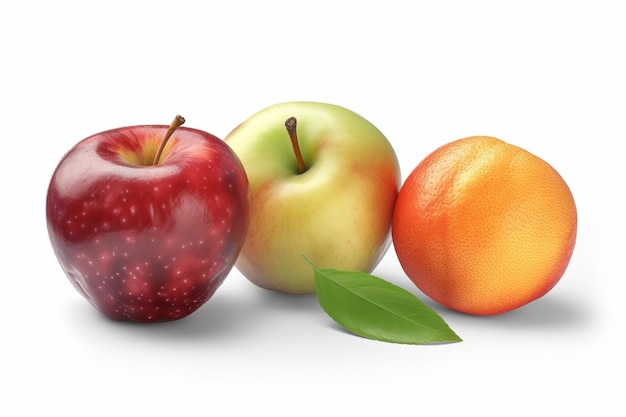 Collection of various fruits on white background