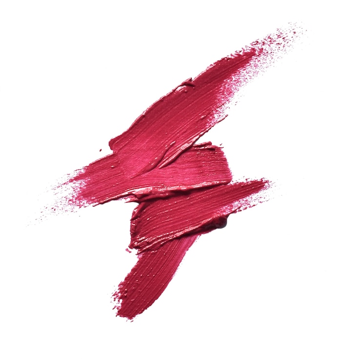 Photo collection of various smears lipstick on white background
