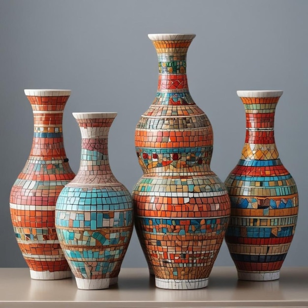 a collection of vases with the word  no  on them