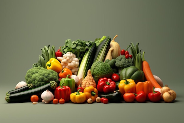 коллекция овощей, включая один из овощей.