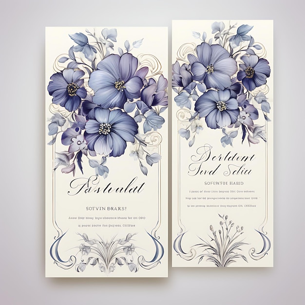 Collection Vintage Inspired Wedding Invitation Card Ornate Shape Aged P illustration idea design