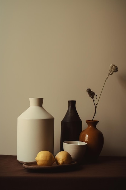 A collection of white ceramic containers and a vase with a flower in it.